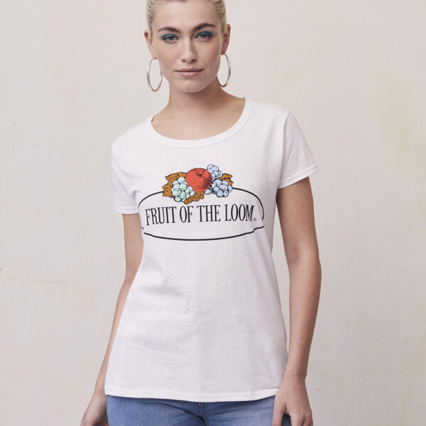 Fruit of the Loom Vintage Collection Ladies Vintage T Large Logo Print