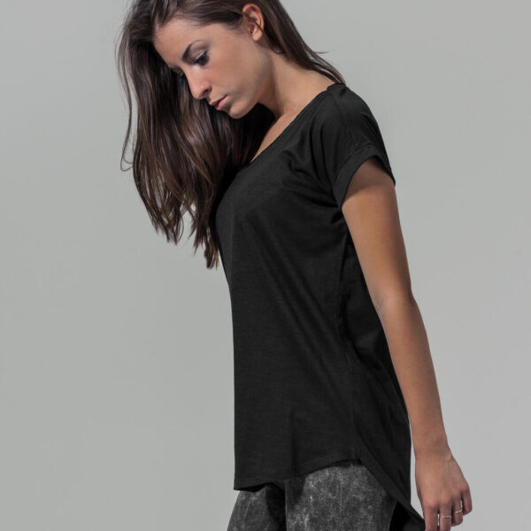 Build Your Brand Ladies Long Slub Tee