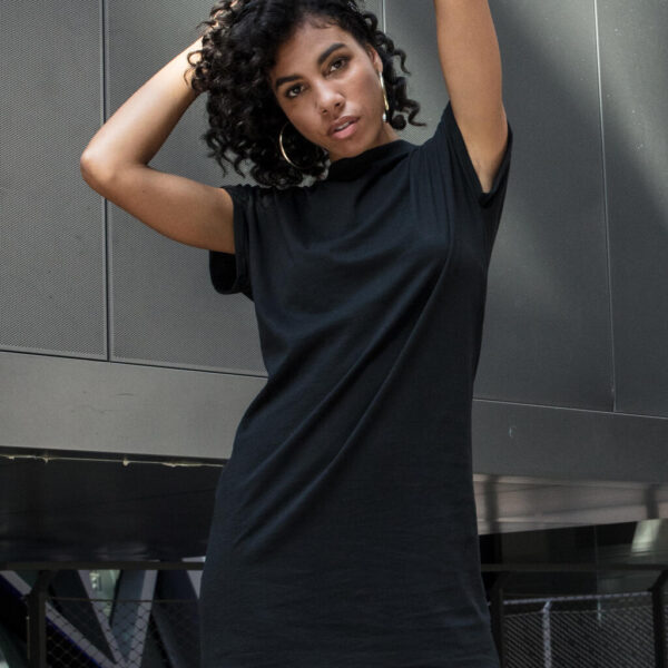 Build Your Brand Ladies Turtle Extended Shoulder Dress