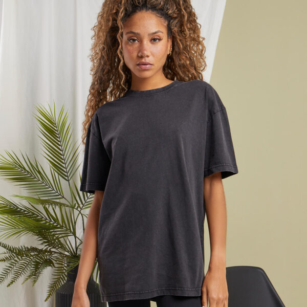 Build Your Brand Ladies Oversized Acid Wash